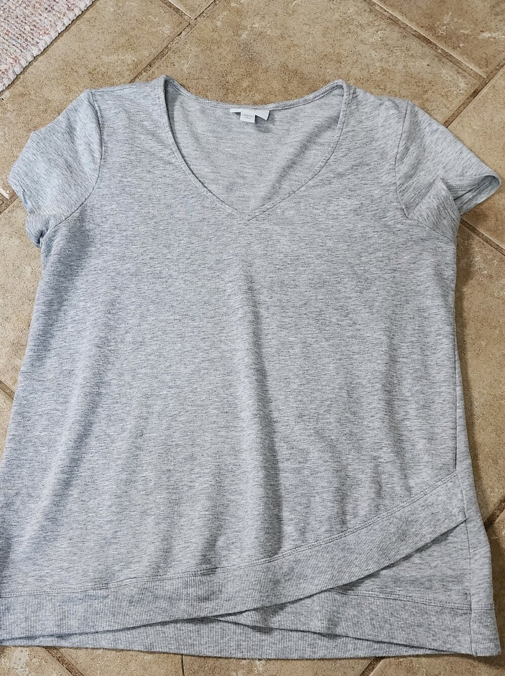 Pure J. Jill Light Heather Gray V-Neck Short Sleeve Tee‎ Pima Cotton
